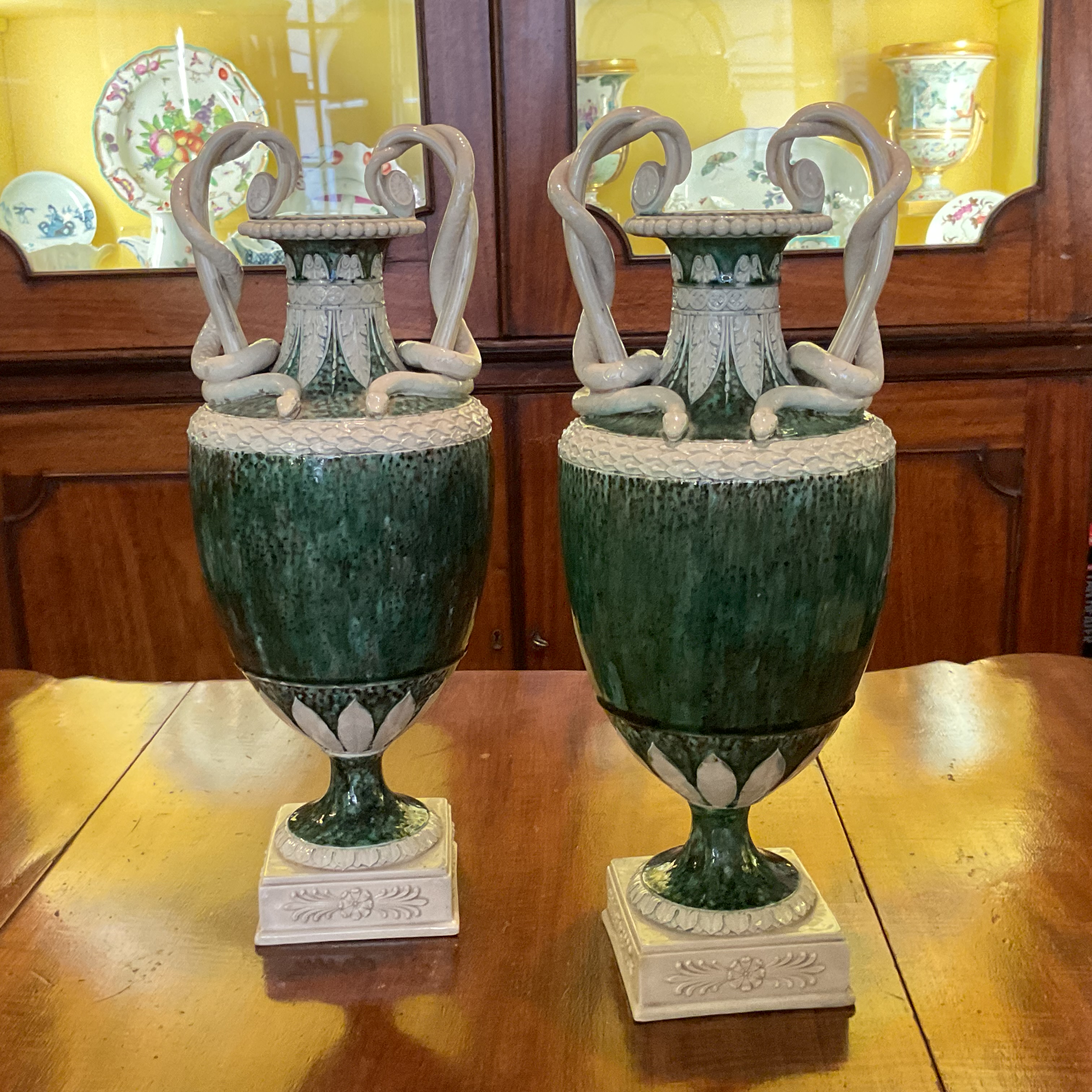 A pair of Wedgwood creamware large vases