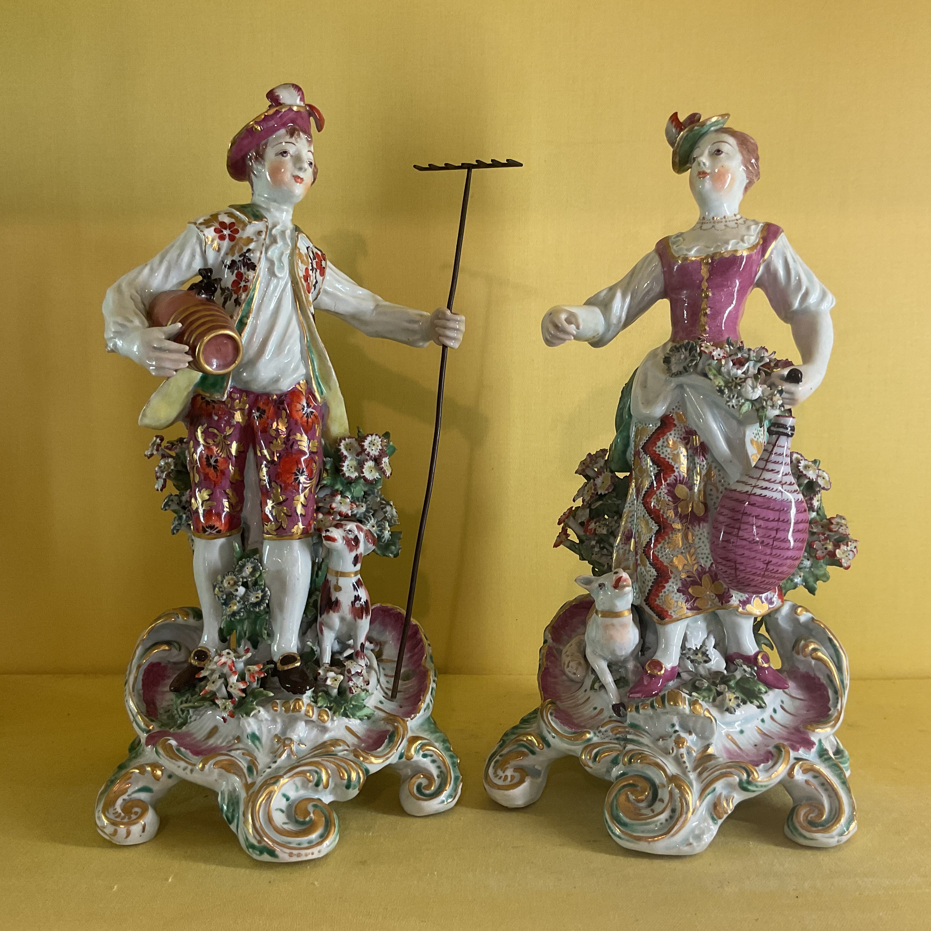 A pair of Bow large figures of Harvesters 