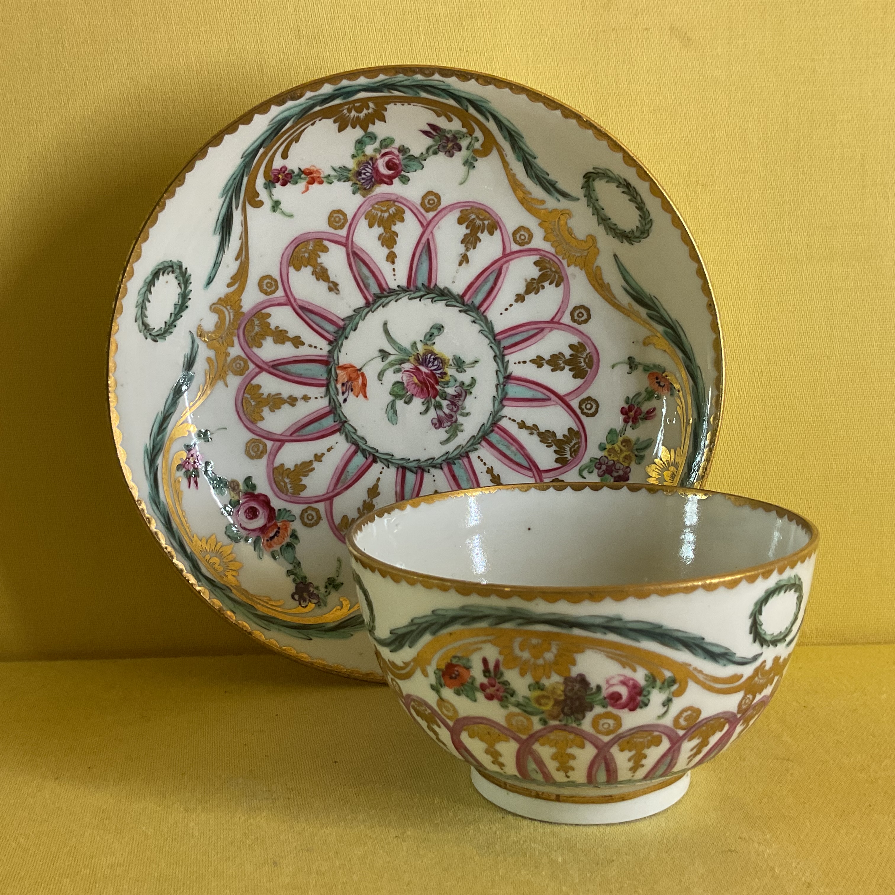 A Bristol tea bowl and saucer 