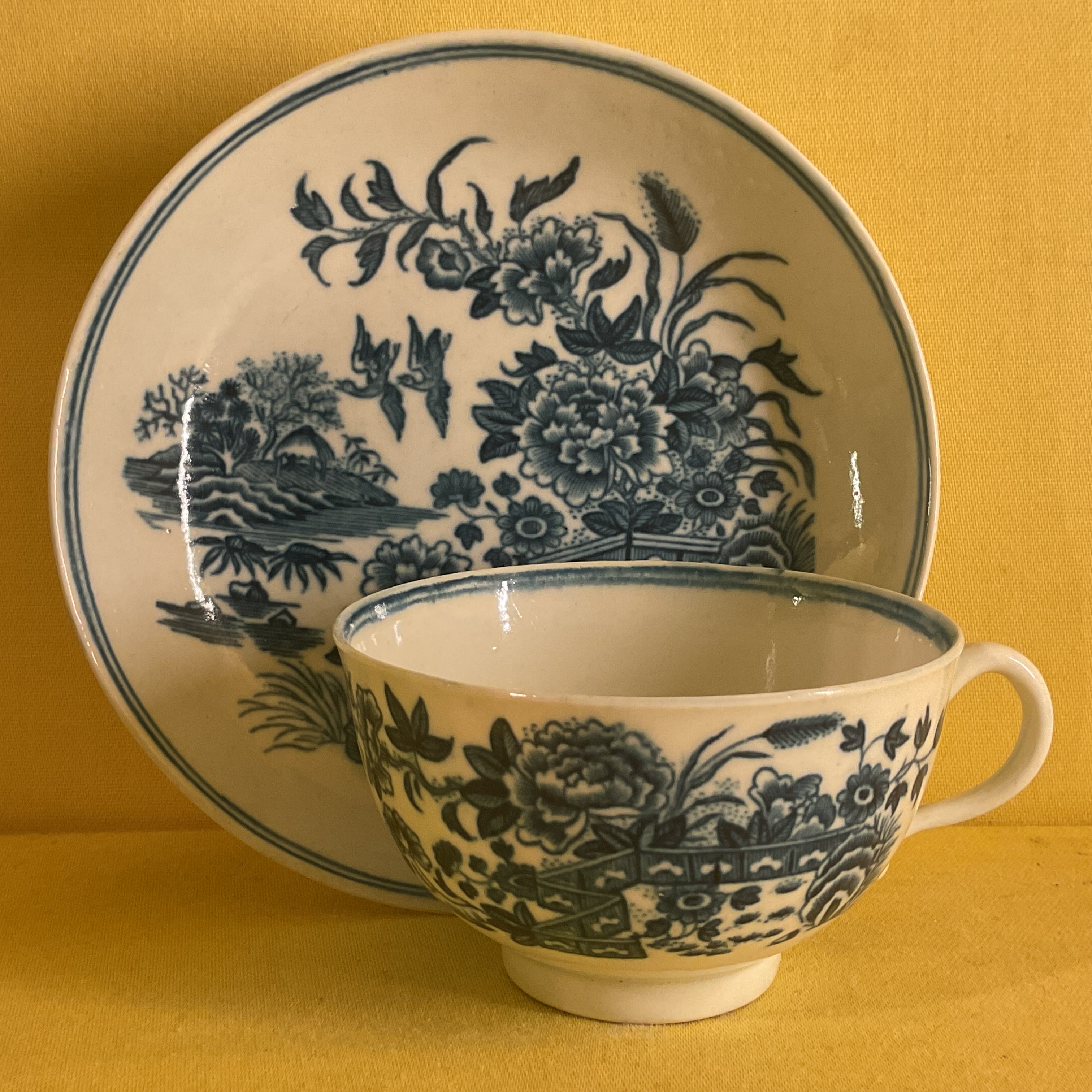 A rare Worcester teacup and saucer 