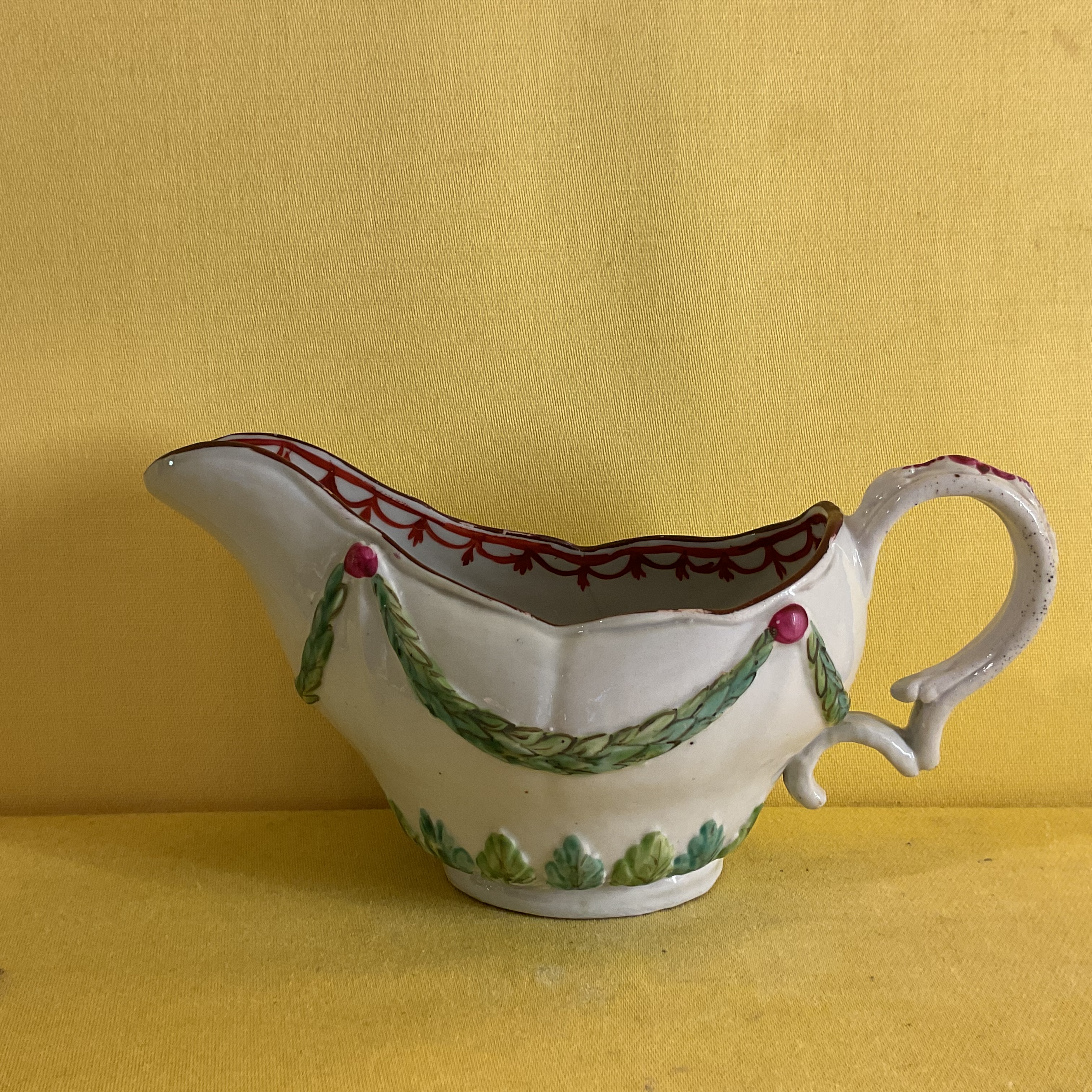 An unusual Bristol small sauce boat 