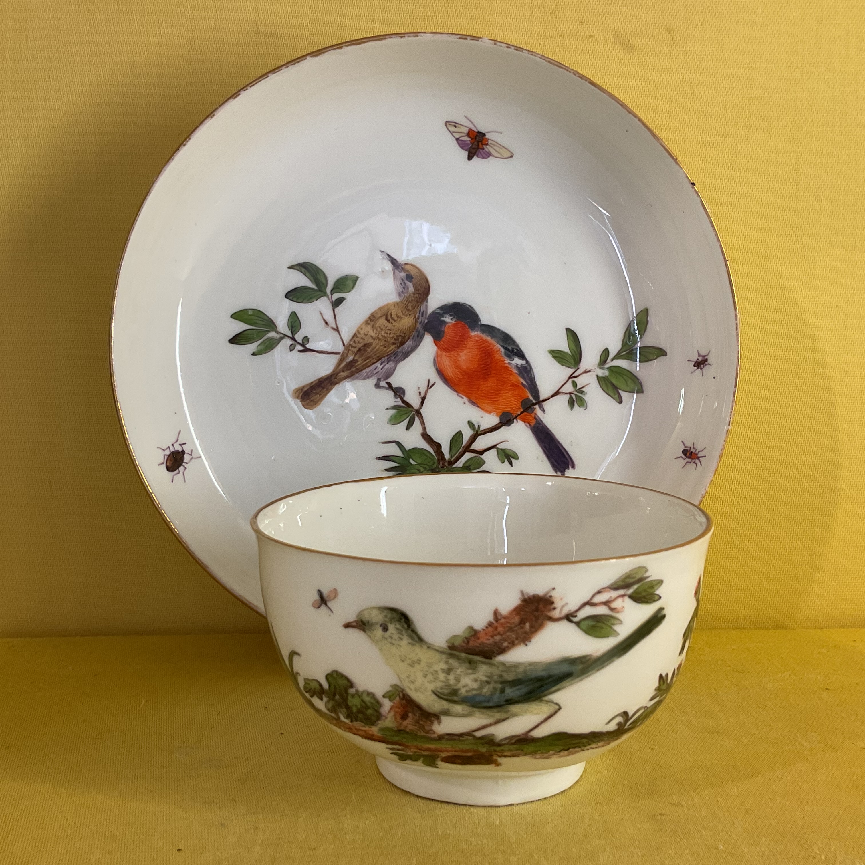 A Meissen teacup and saucer 