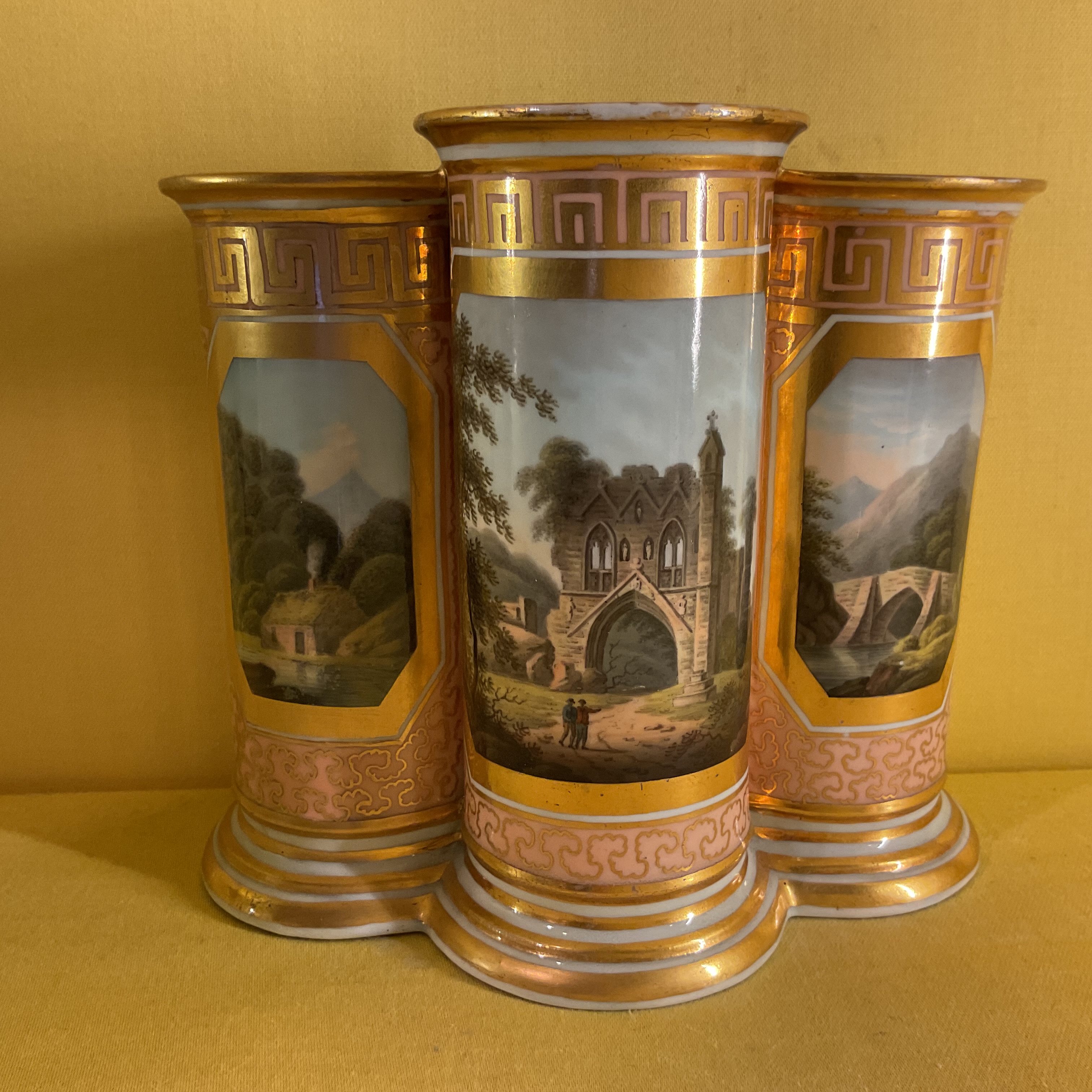 A rare Barr, Flight and Barr Worcester triple spill vase 
