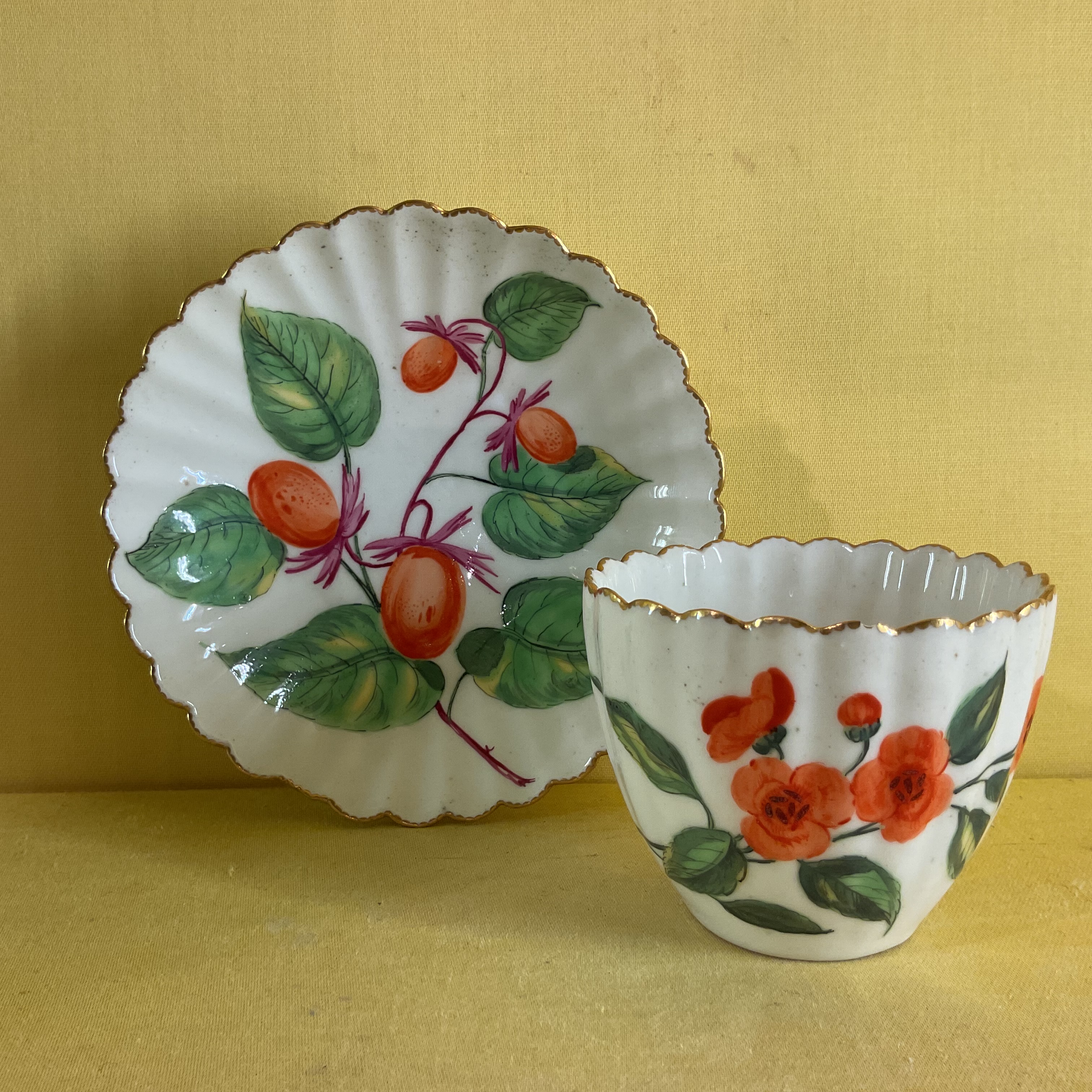 A rare Chelsea tea bowl and saucer 