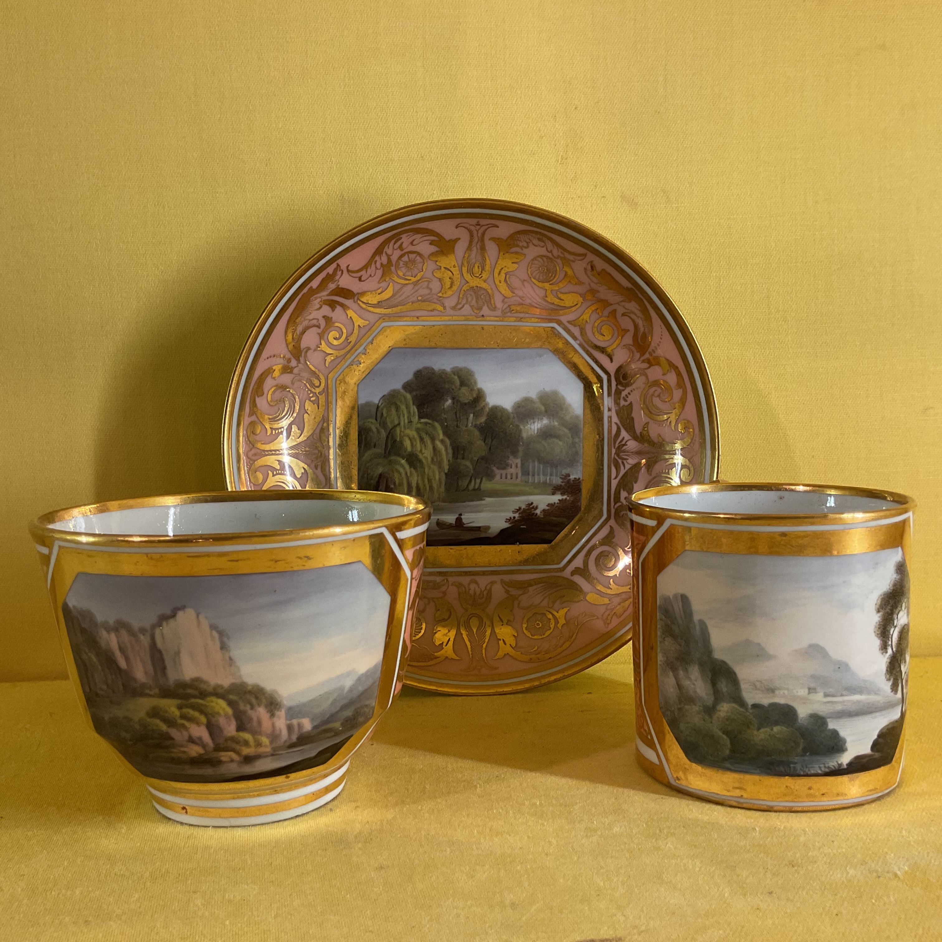 A Barr, Flight and Barr Worcester teacup, coffee can and saucer