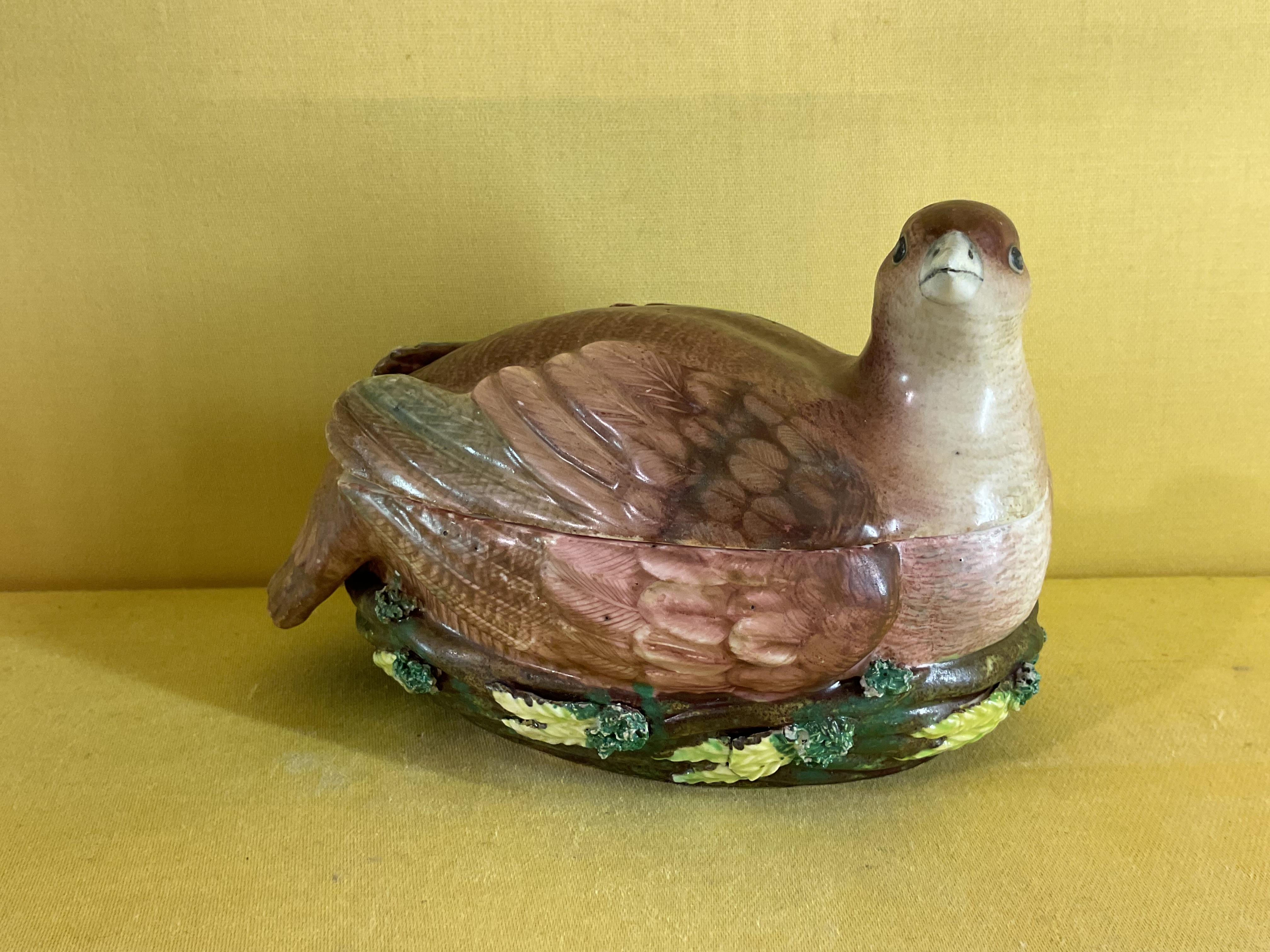 A rare Derby quail form tureen and cover 