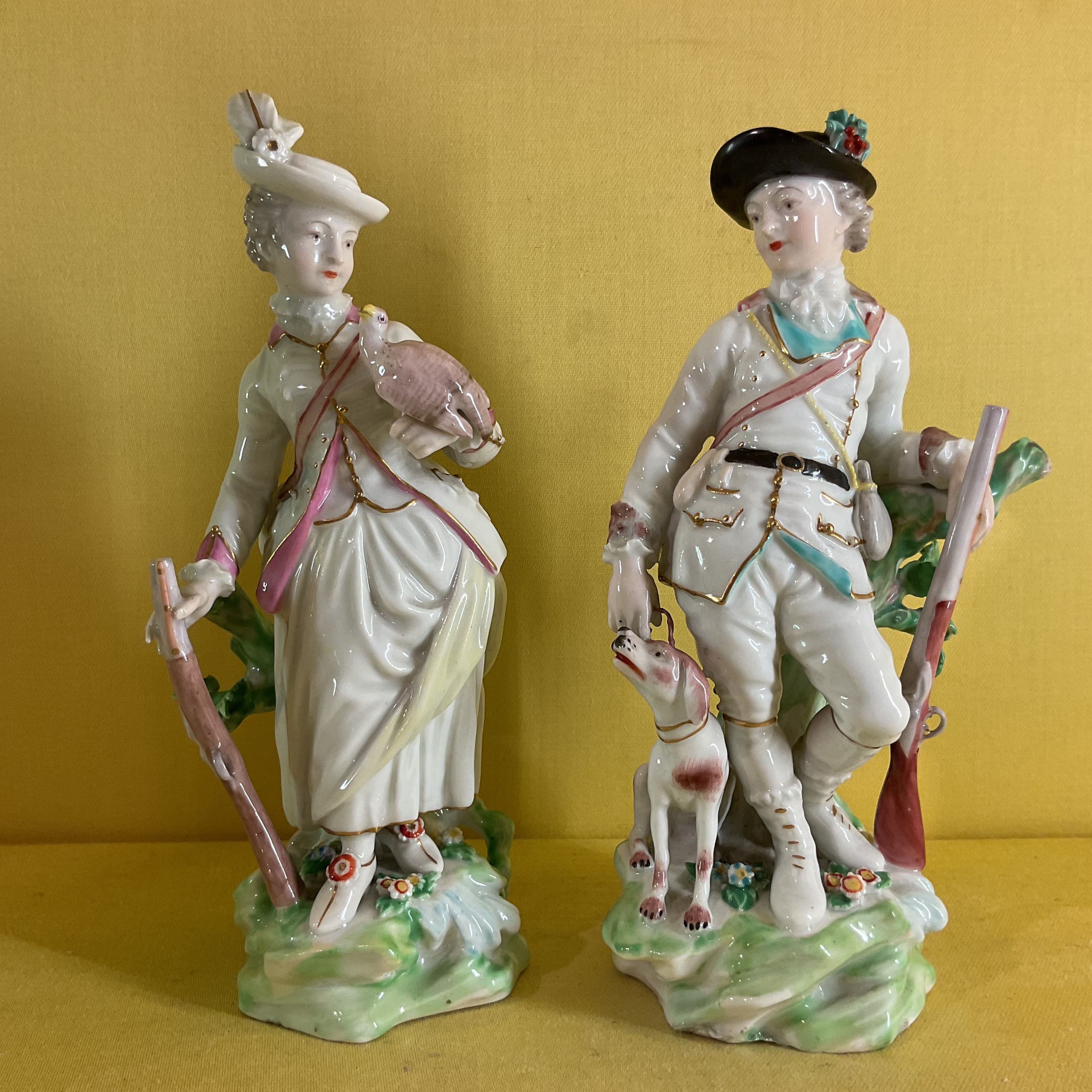 A pair of Derby small figures 