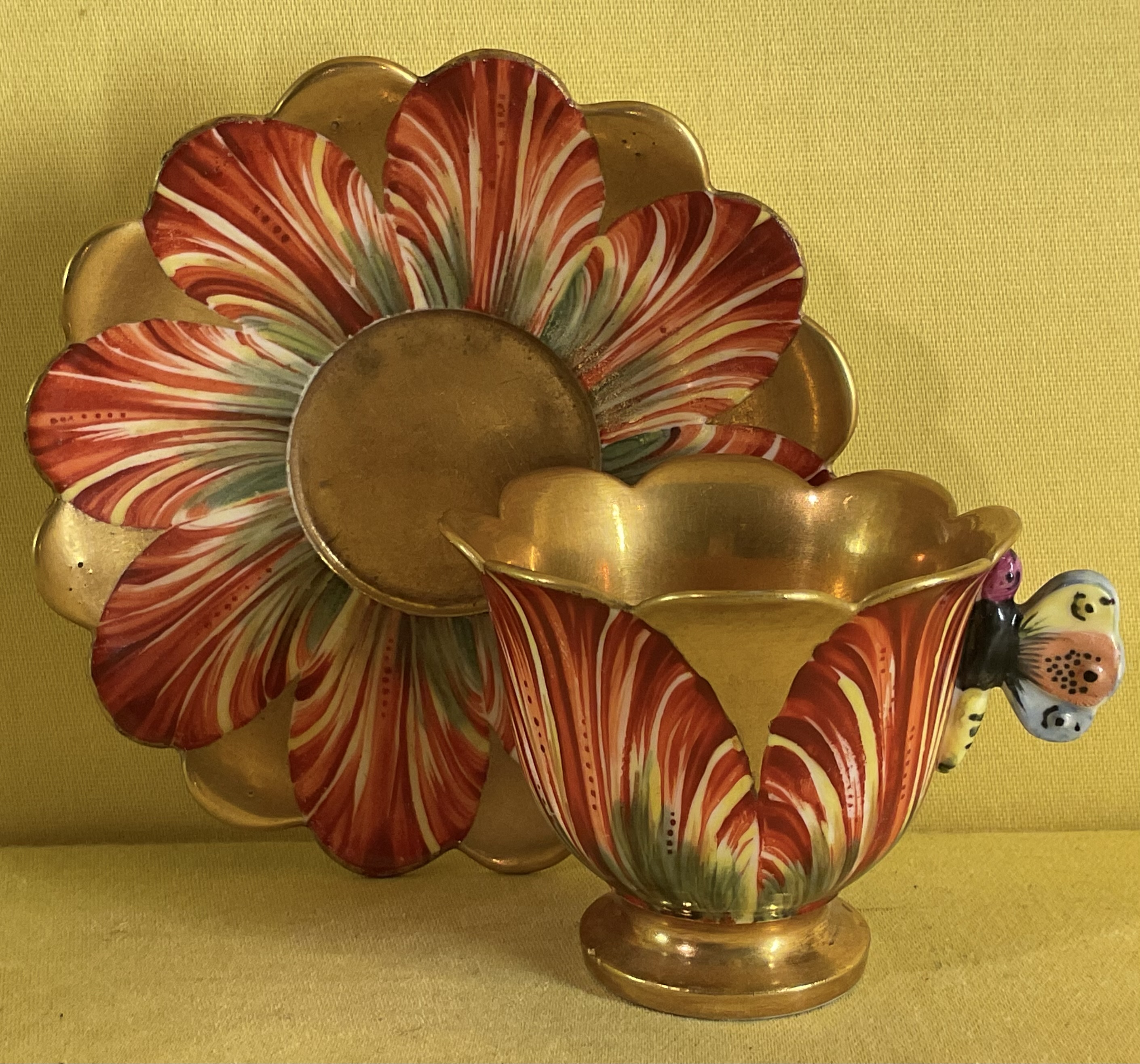 A rare Minton custard cup and stand 