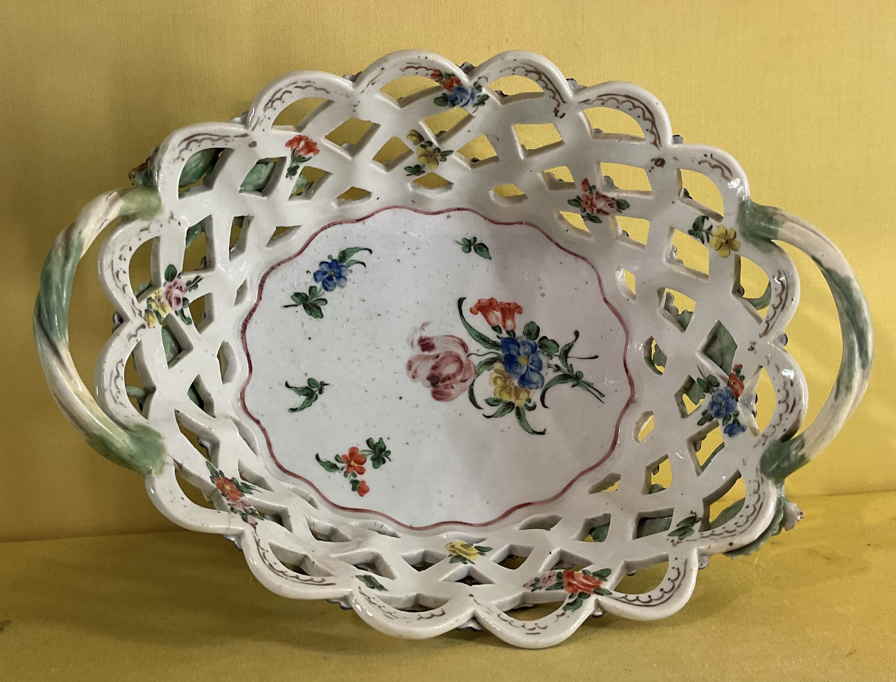 A Bristol pierced oval basket 