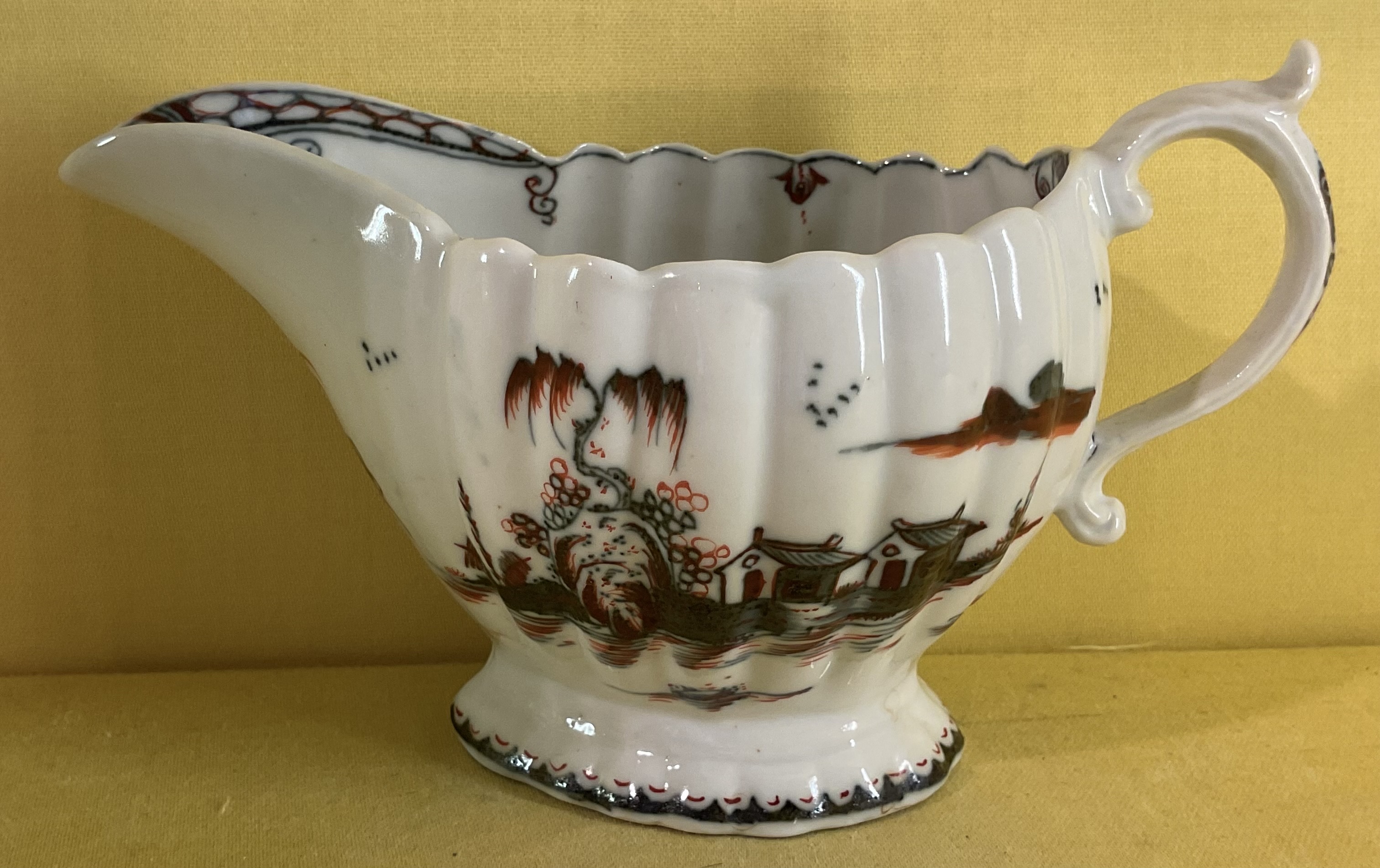A Plymouth fluted oval sauceboat 