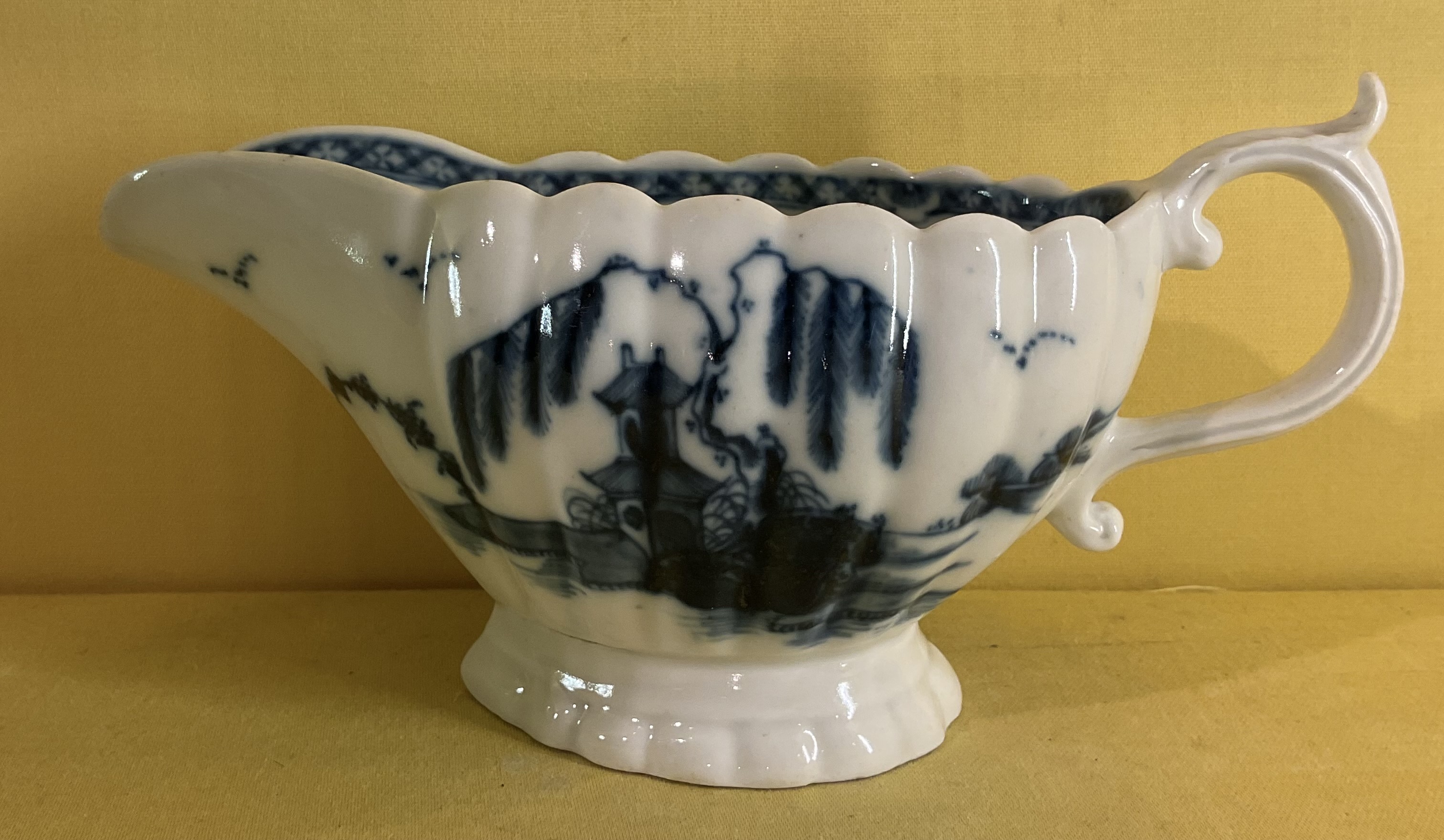 A Plymouth fluted oval sauceboat 
