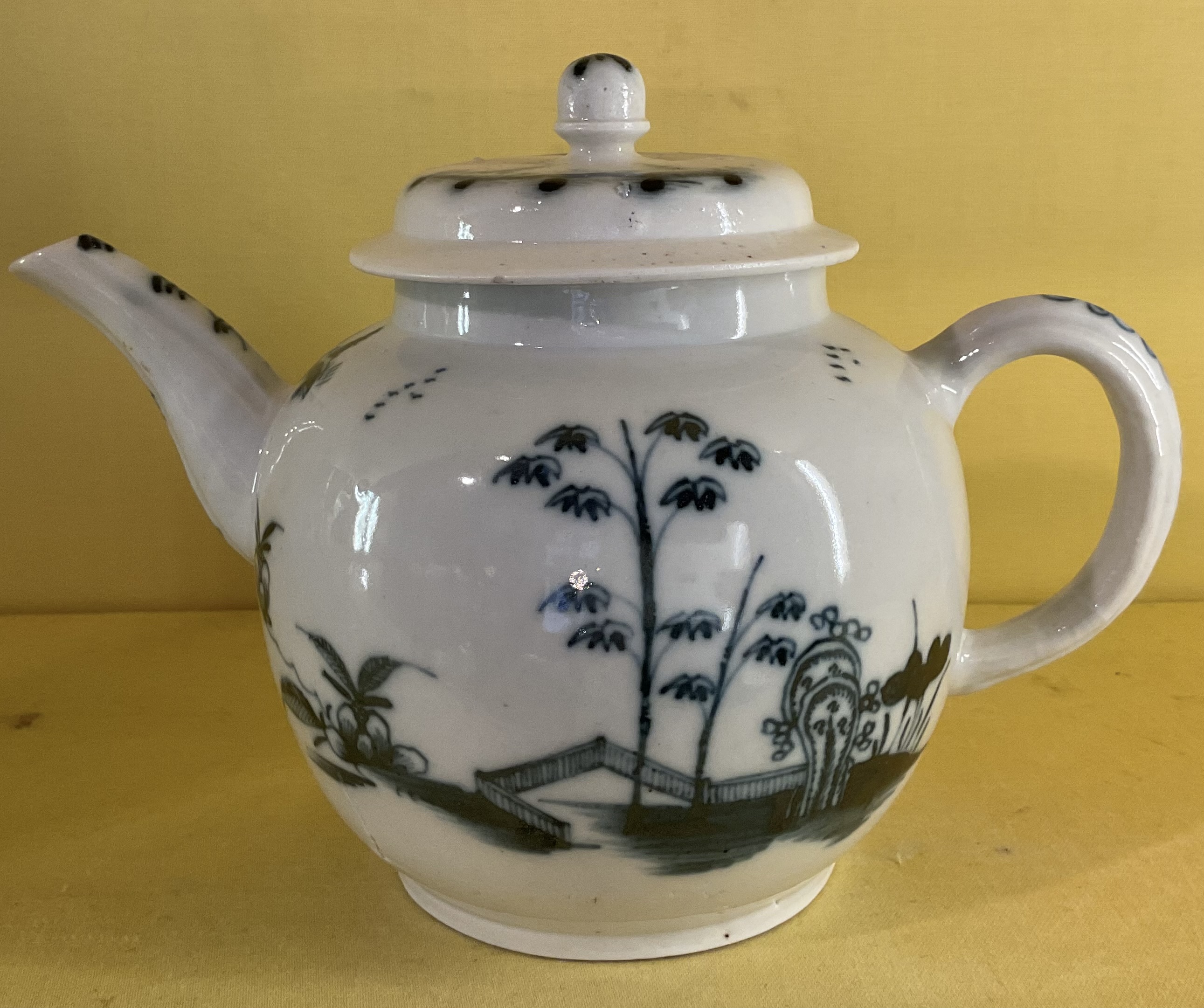 A Plymouth large globular teapot and cover 