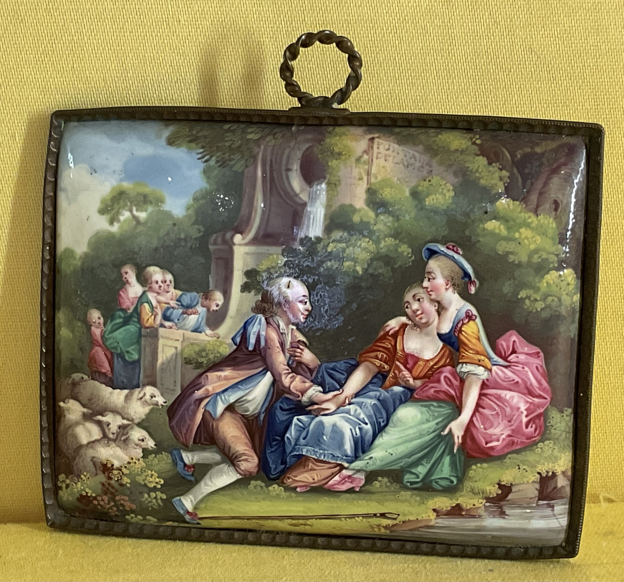 A fine South Staffordshire enamel plaque 