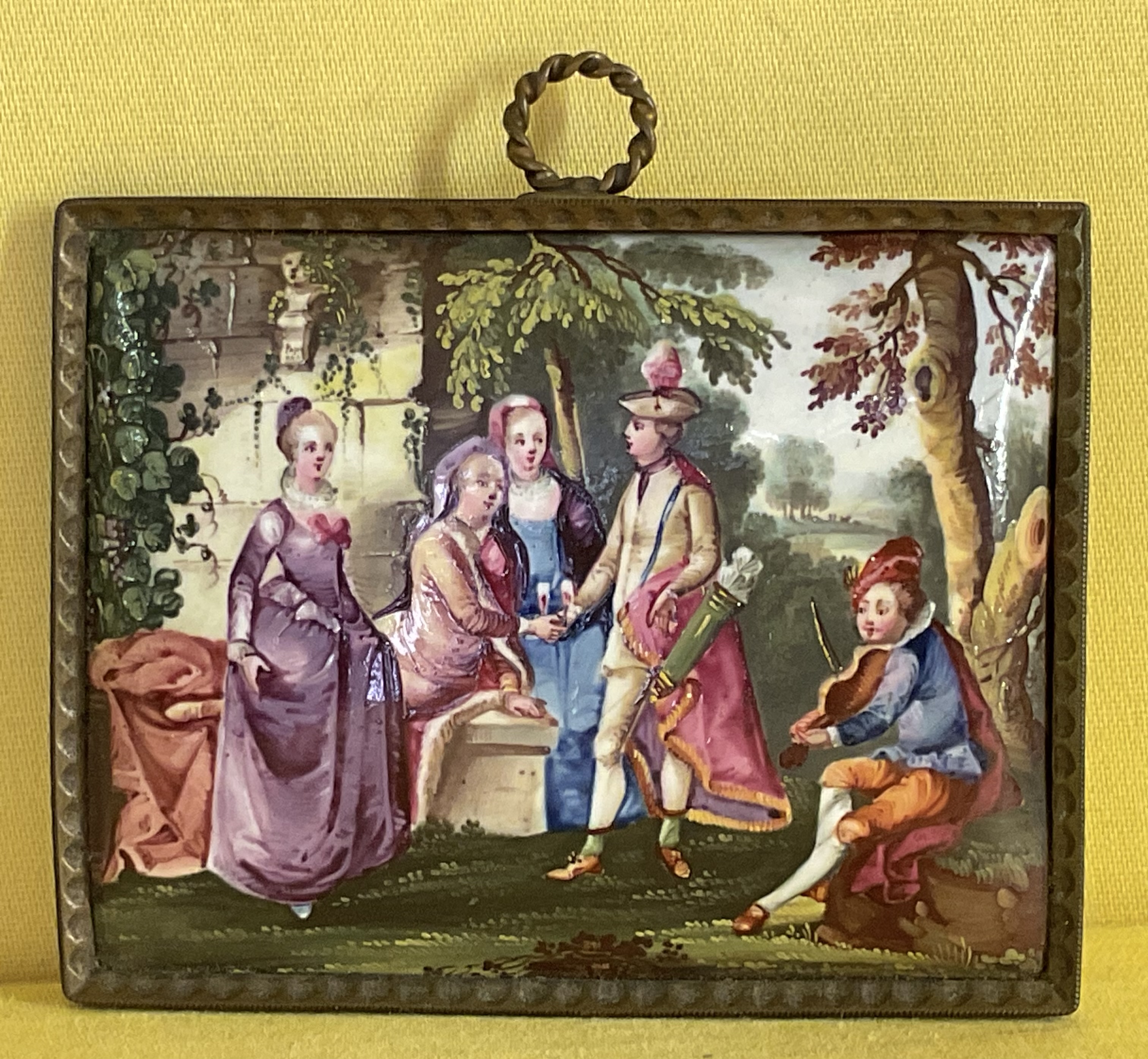 A fine South Staffordshire enamel plaque 