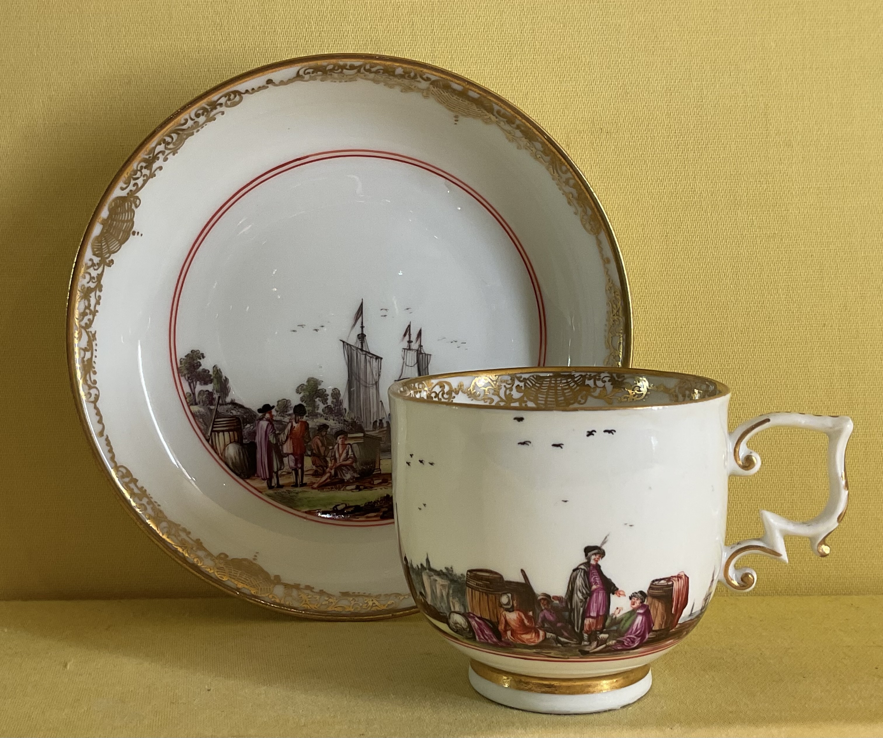A fine Meissen coffee cup and saucer 