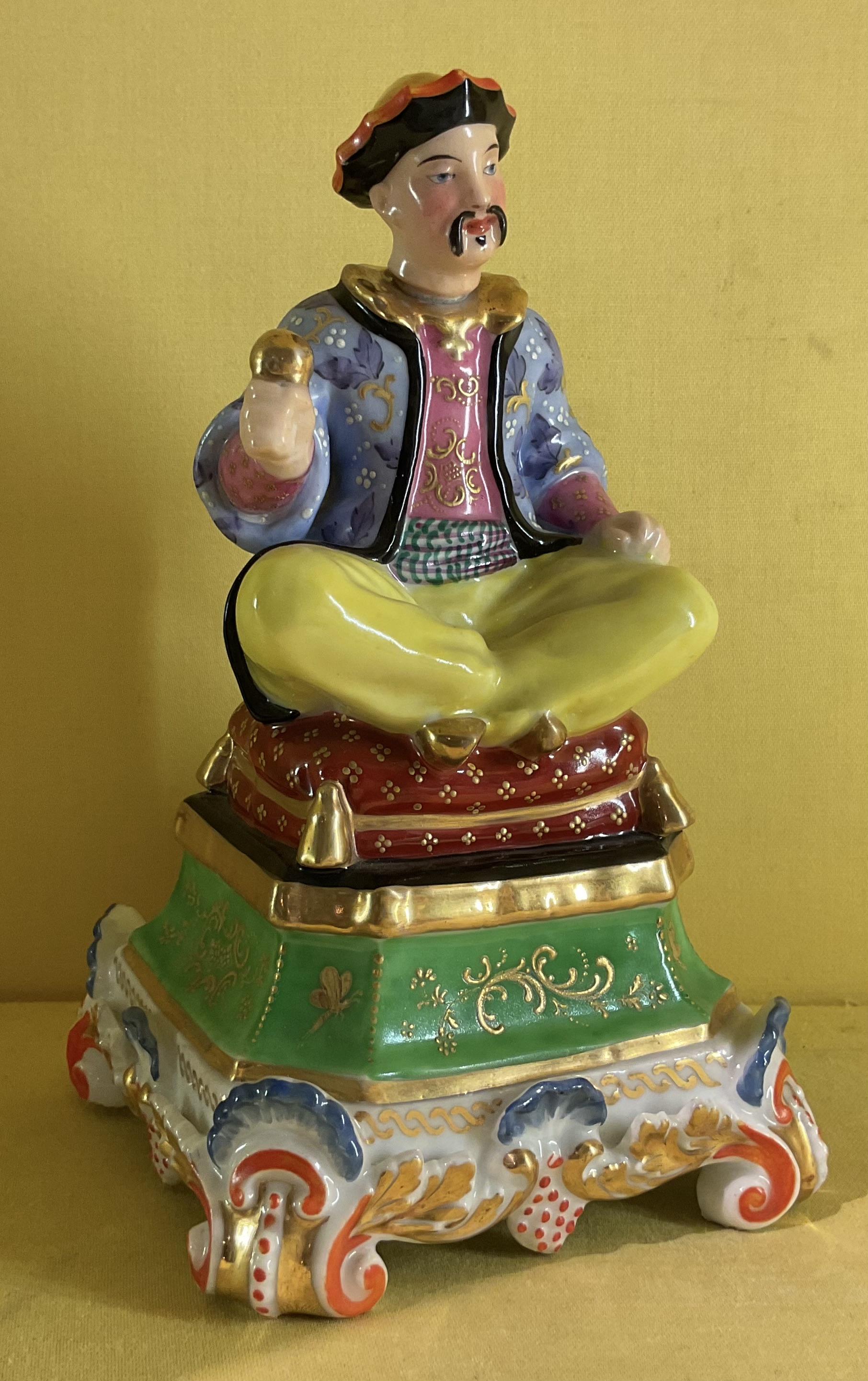 A Paris porcelain scent bottle and stopper 