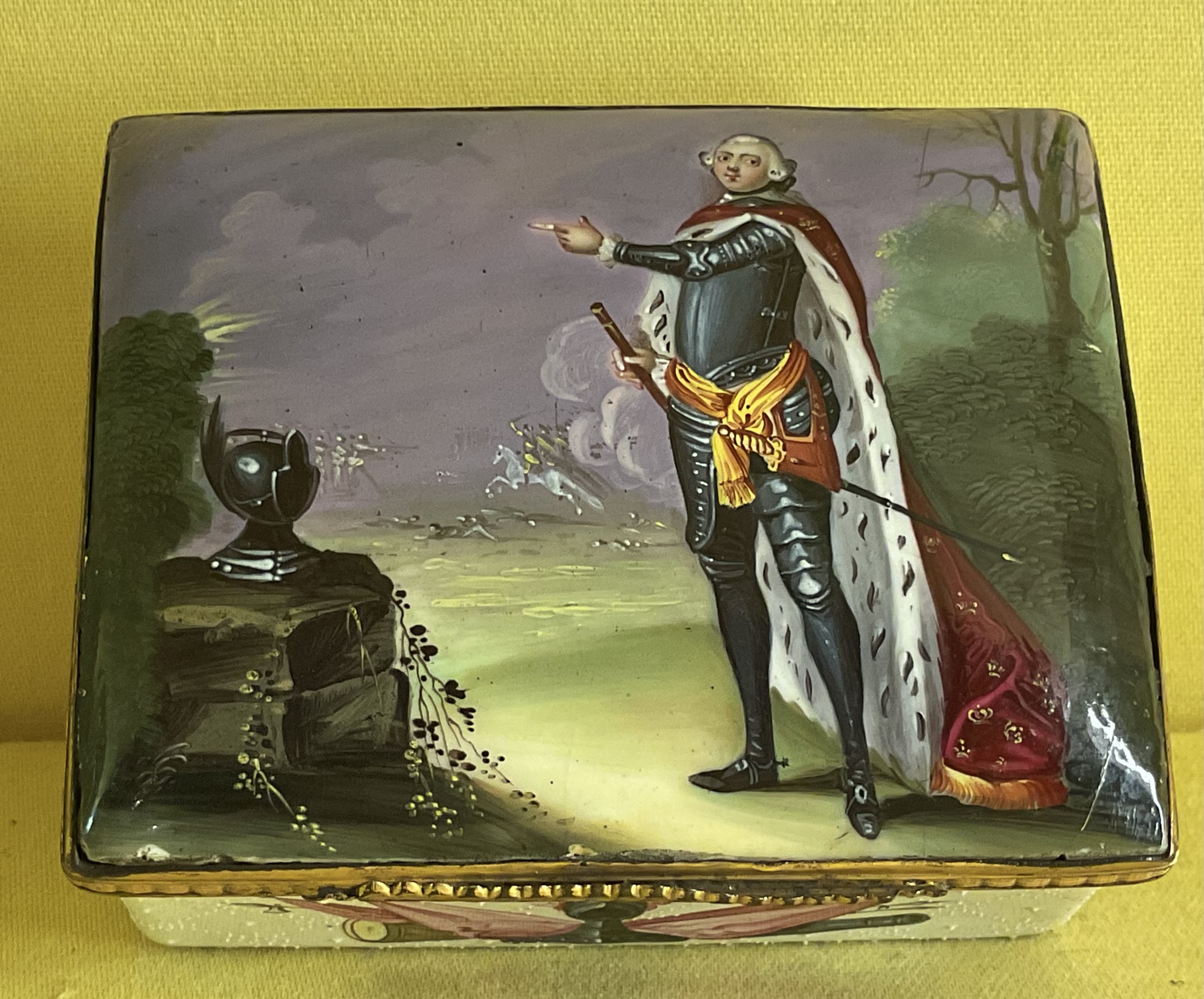 A Birmingham enamel rectangular snuff box 