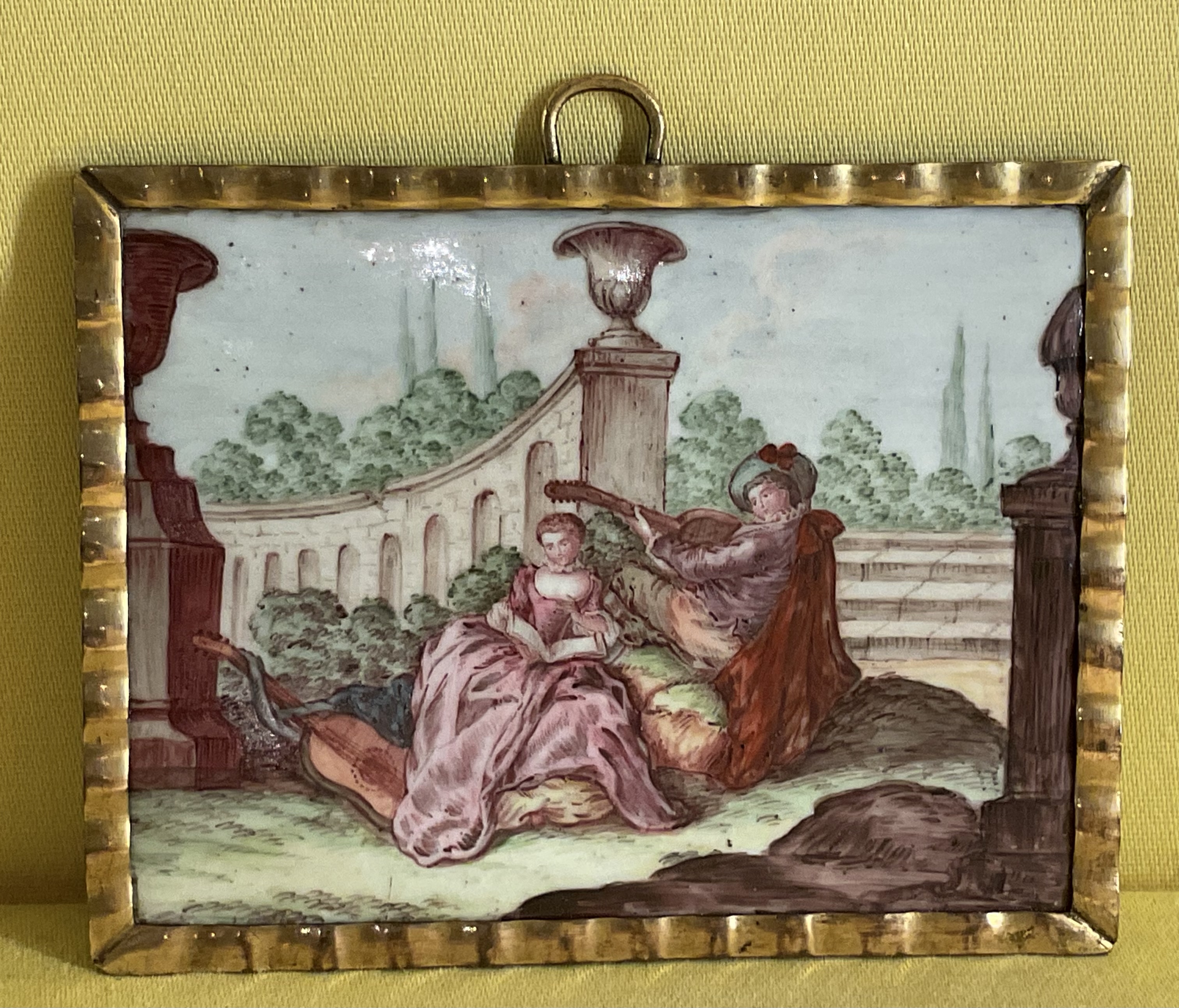 An English enamel rectangular plaque 