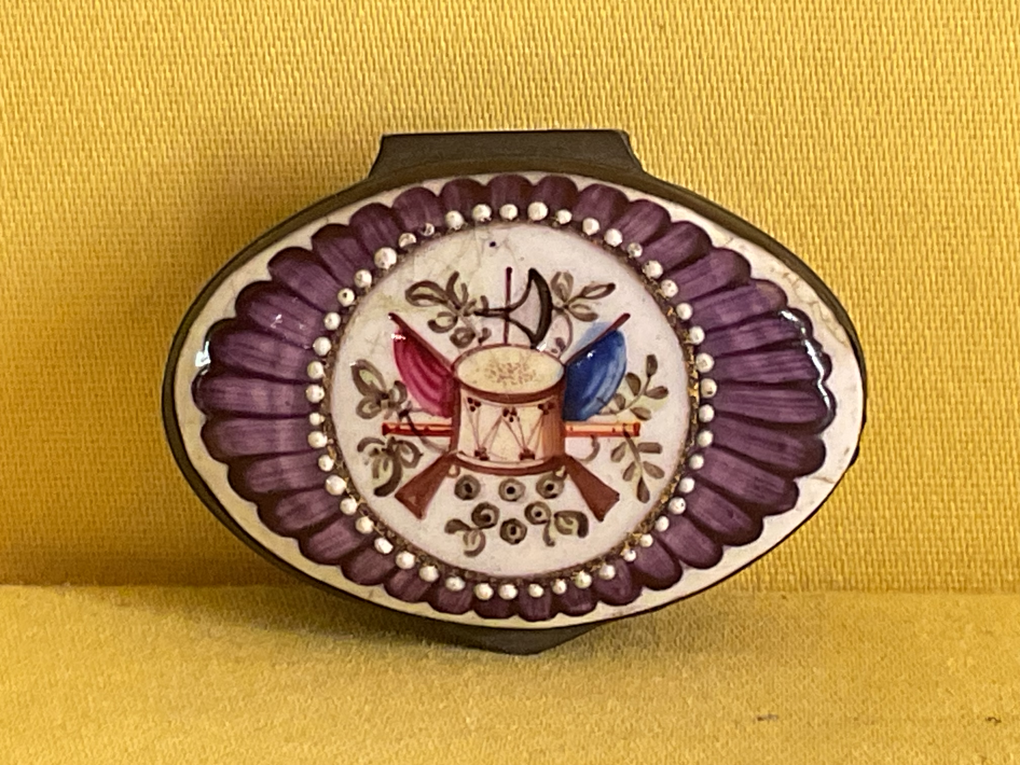 A South Staffordshire enamel oval box 