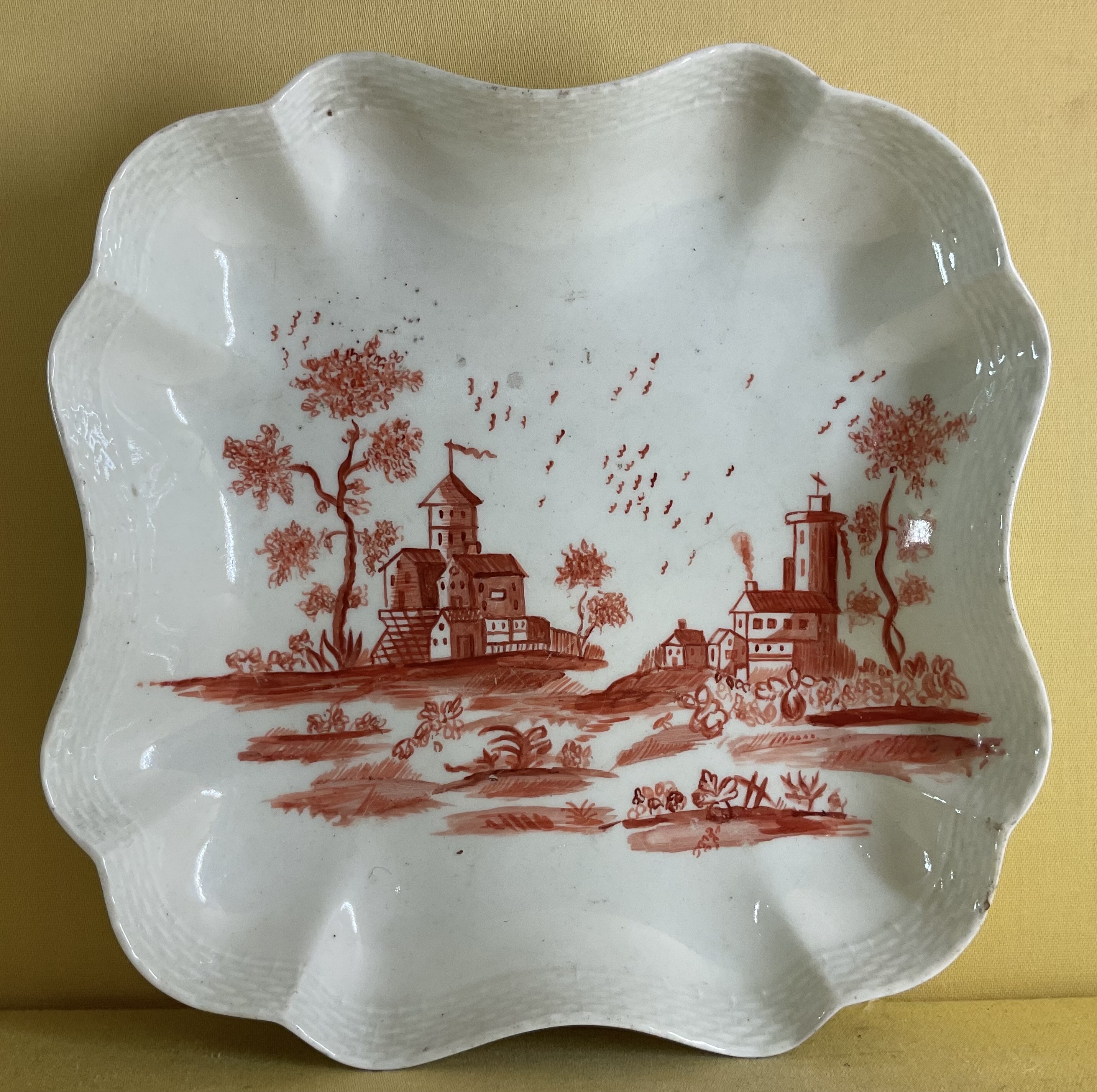 A rare Worcester square dish 