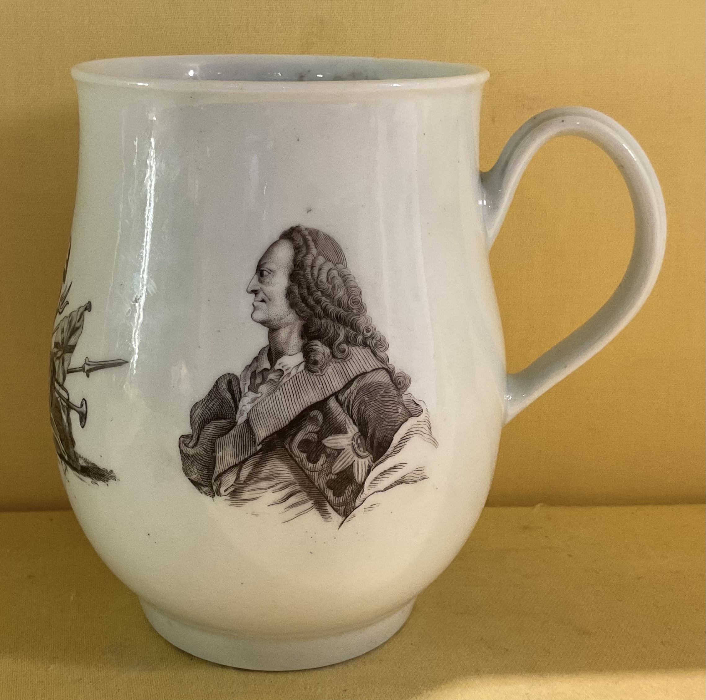 A rare Worcester George II commemorative mug 